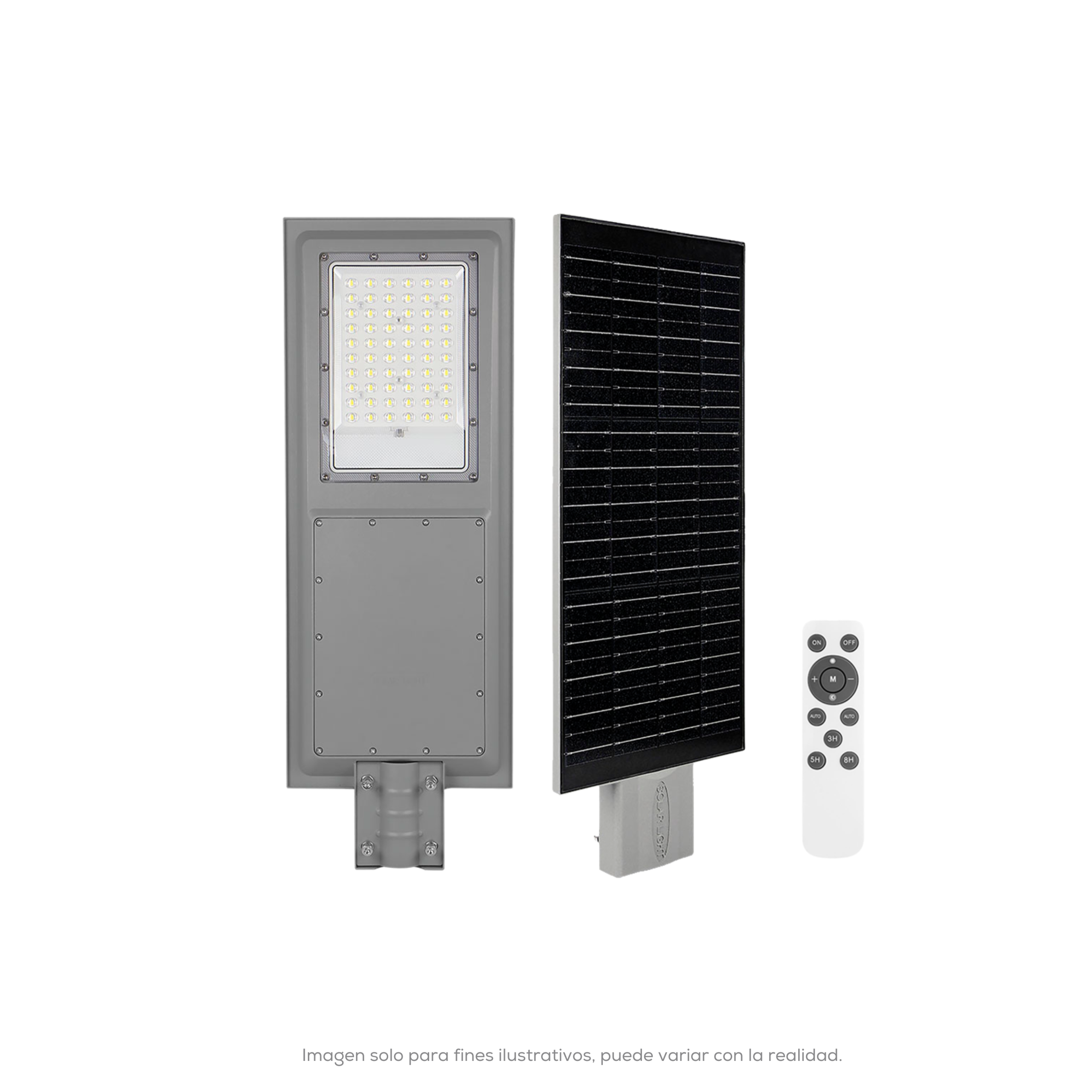 LUMINARIA LED SOLAR MURO Y BRAZO TODO EN UNO CON PANEL SOLAR CONTROLADOR SENSOR Y BATERIA RECARGABLE INCLUIDA 2600LM BL