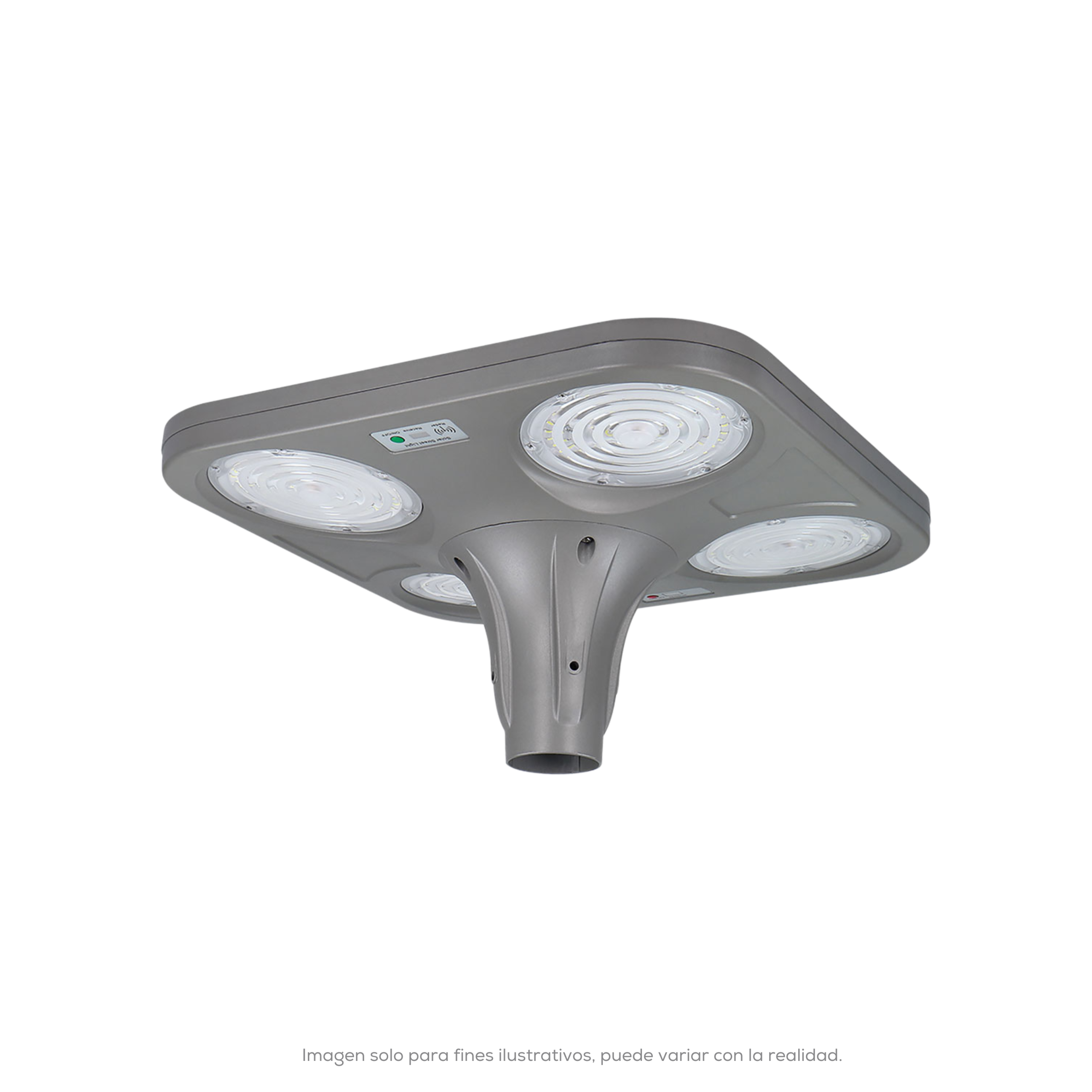 LUMINARIA LED SOLAR PUNTA POSTE CON PANEL POLICRISTALINO 3500LM ABS BLANCO FRIO 6500K